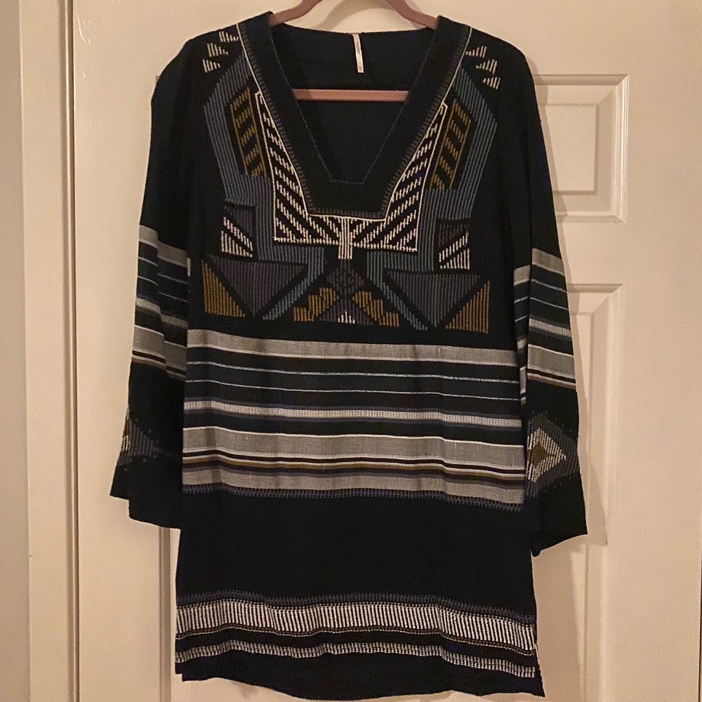 XS | Free People Embroidered Tunic Dress